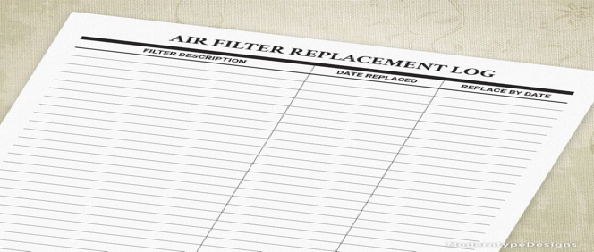 an image of an air filter change log representing tips for hvac maintenance.